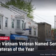 State Street in the village of Bettsville, Ohio, with headline: Bettsville Vietnam Veteran Named Seneca County Veteran of the Year